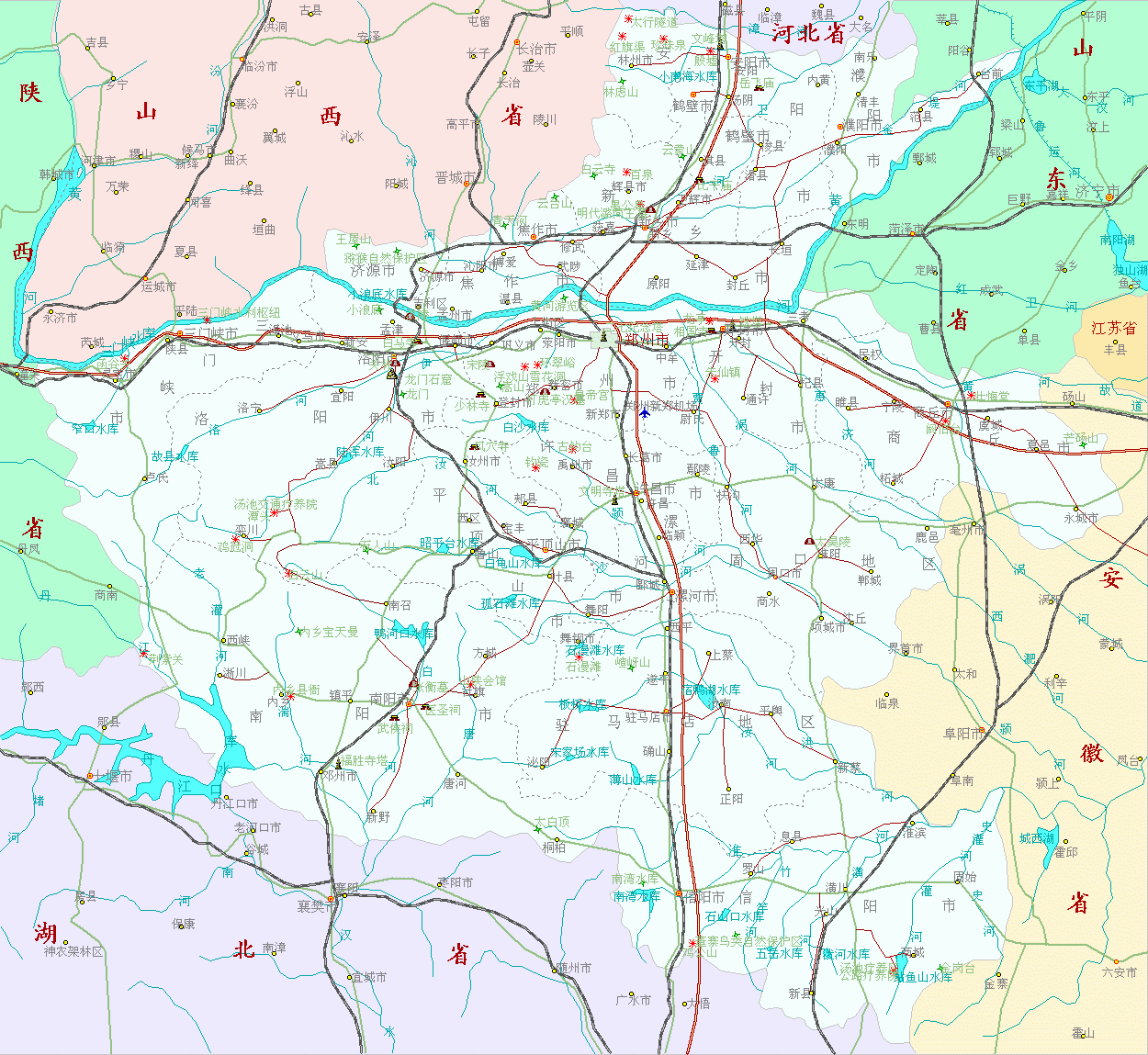 河南省地图精确到县