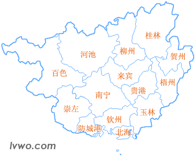 广西壮族自治区行政区划地图