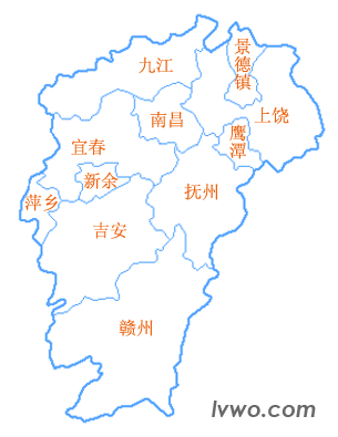 江西省行政区划地图