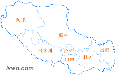 西藏自治区行政区划地图