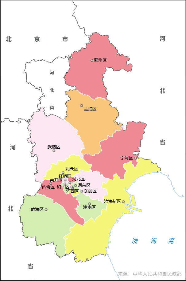 天津市行政区划图