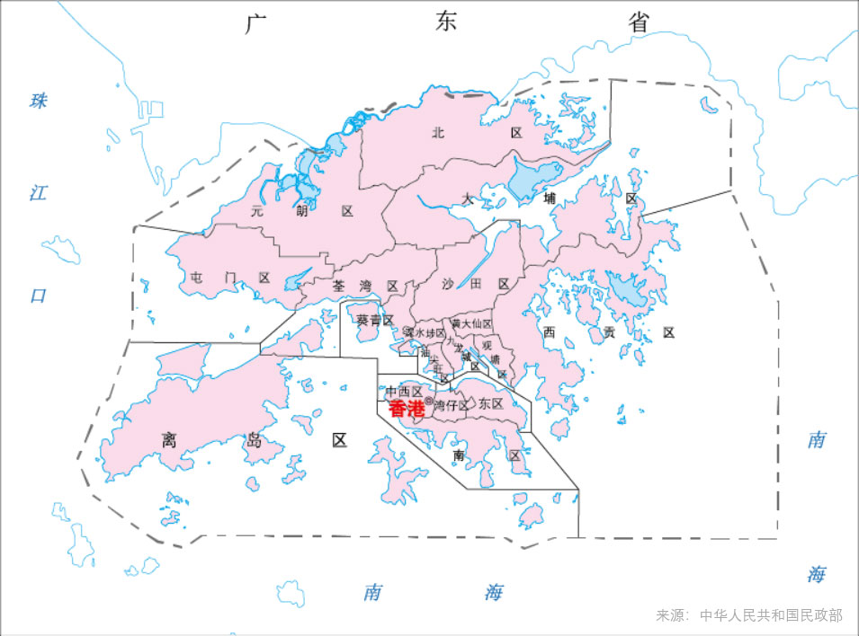 香港特别行政区行政区划图