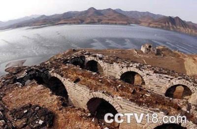潘家口水下长城风景图